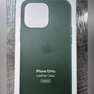 iPhone 13 Pro green leather Apple case